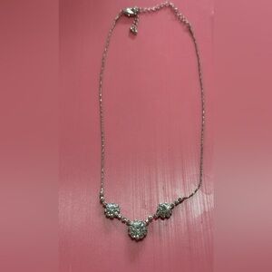Elegant Silver Necklace with Crystal Accents